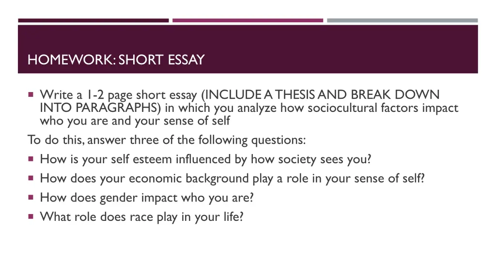 homework short essay 1