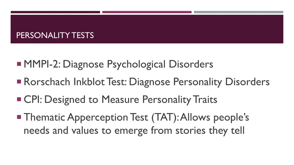 personality tests