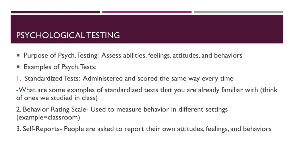 psychological testing