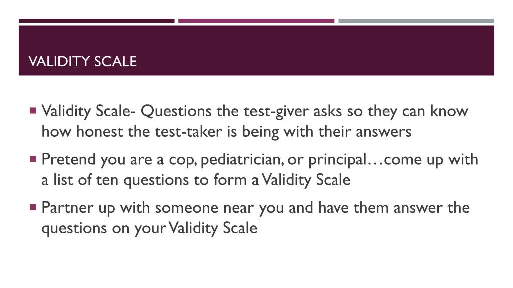 validity scale