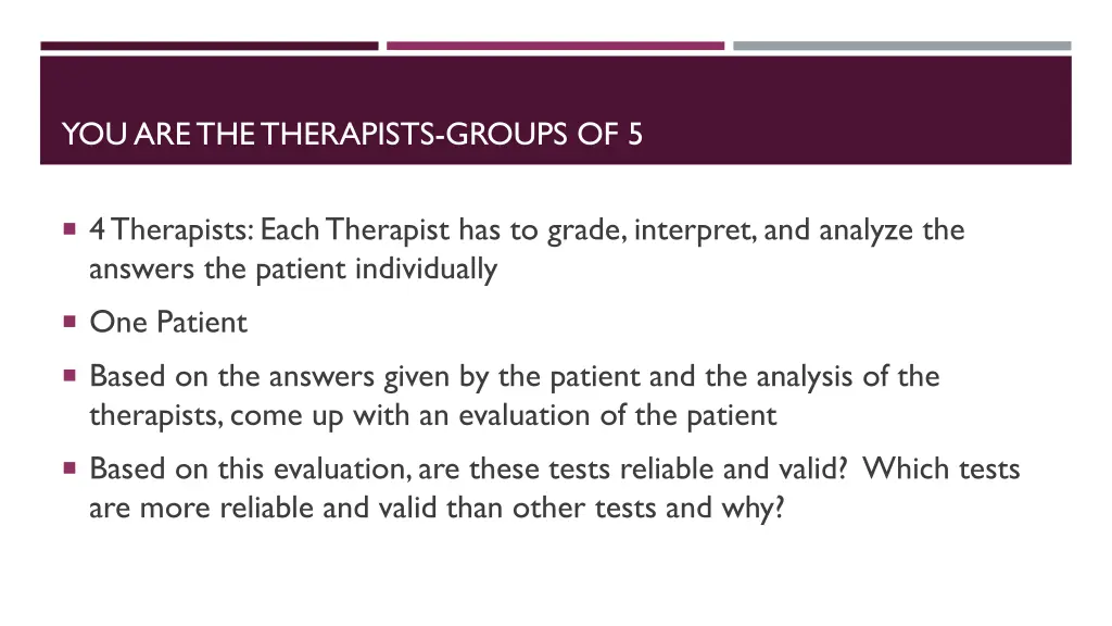 you are the therapists groups of 5