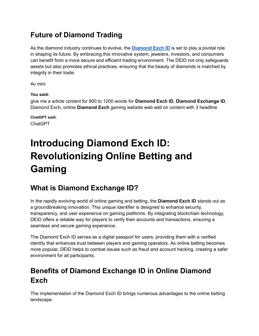 future of diamond trading