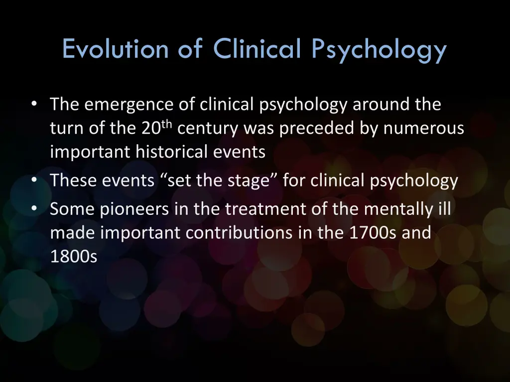 evolution of clinical psychology