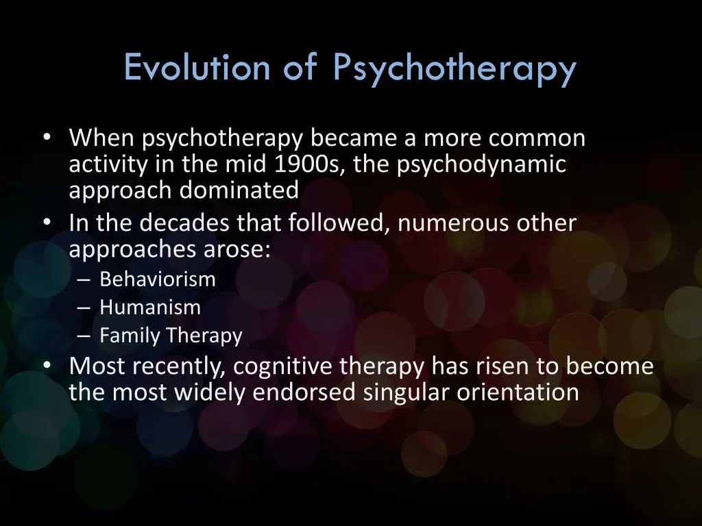 evolution of psychotherapy 1