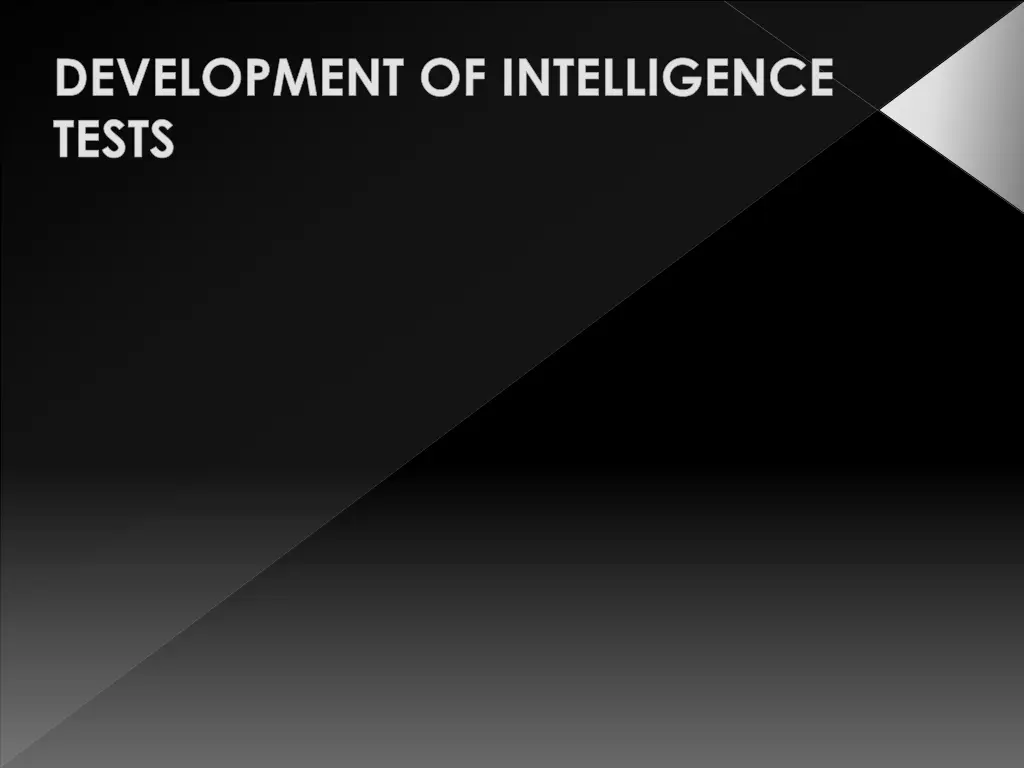 development of intelligence tests