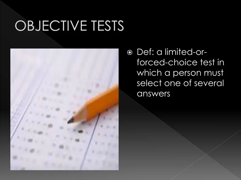 objective tests