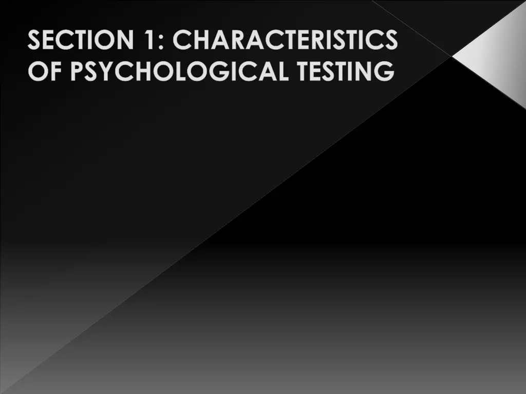 section 1 characteristics of psychological testing