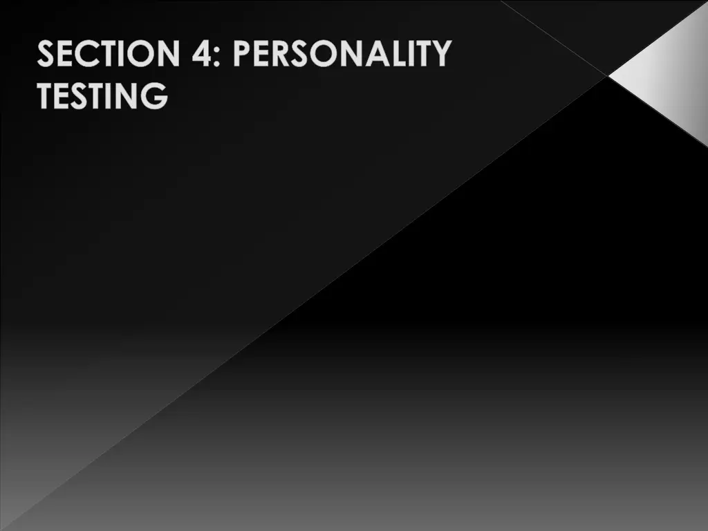 section 4 personality testing