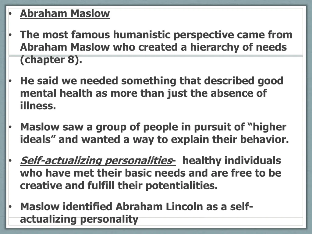 abraham maslow