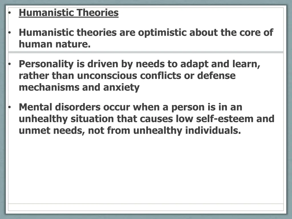 humanistic theories