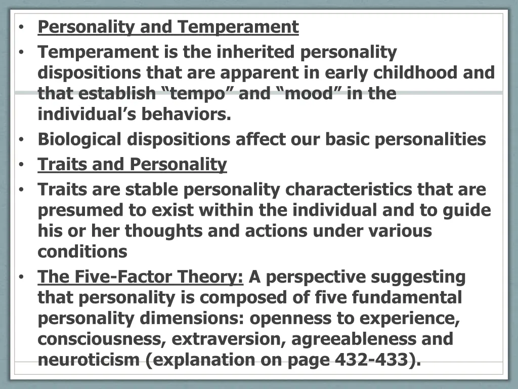 personality and temperament temperament