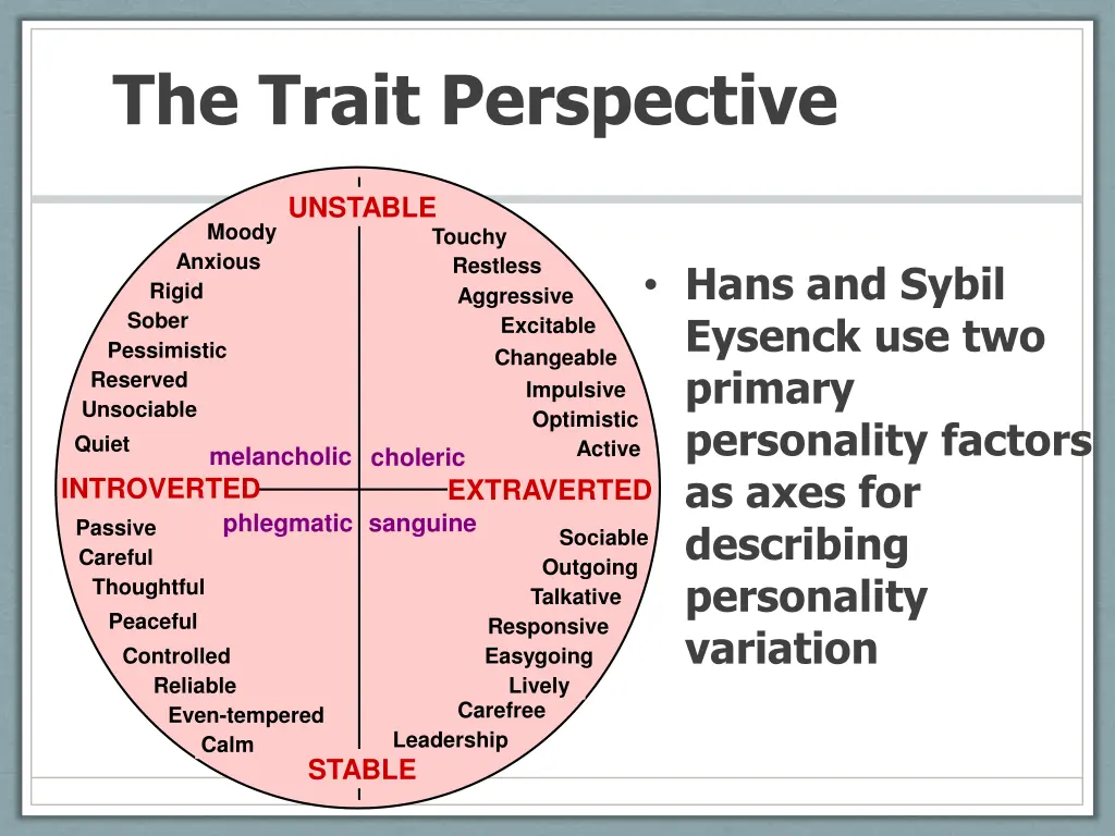 the trait perspective