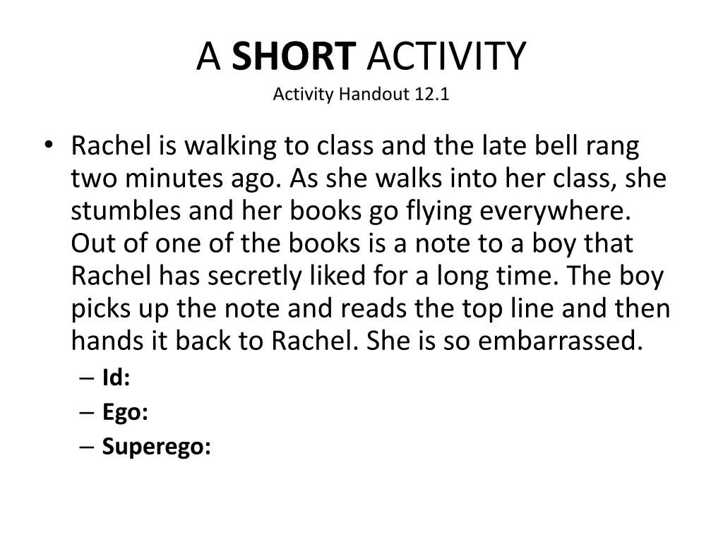 a short activity activity handout 12 1