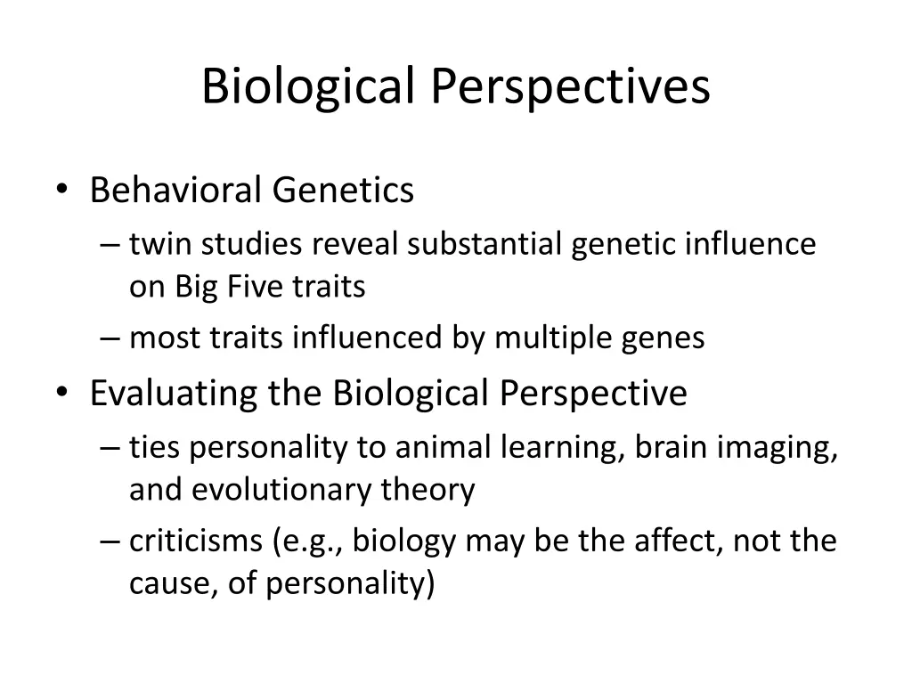 biological perspectives 2