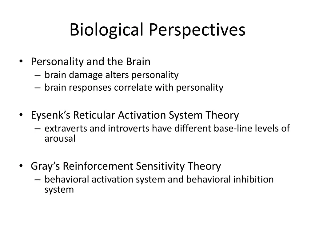 biological perspectives