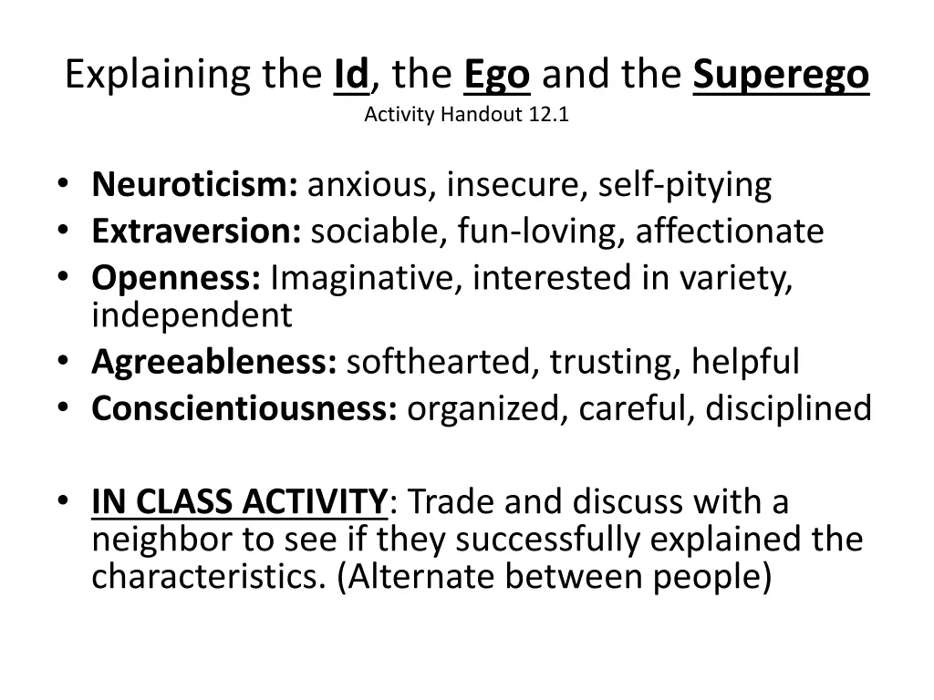 explaining the id the ego and the superego 1