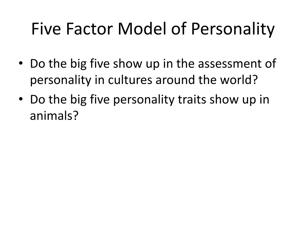 five factor model of personality 1