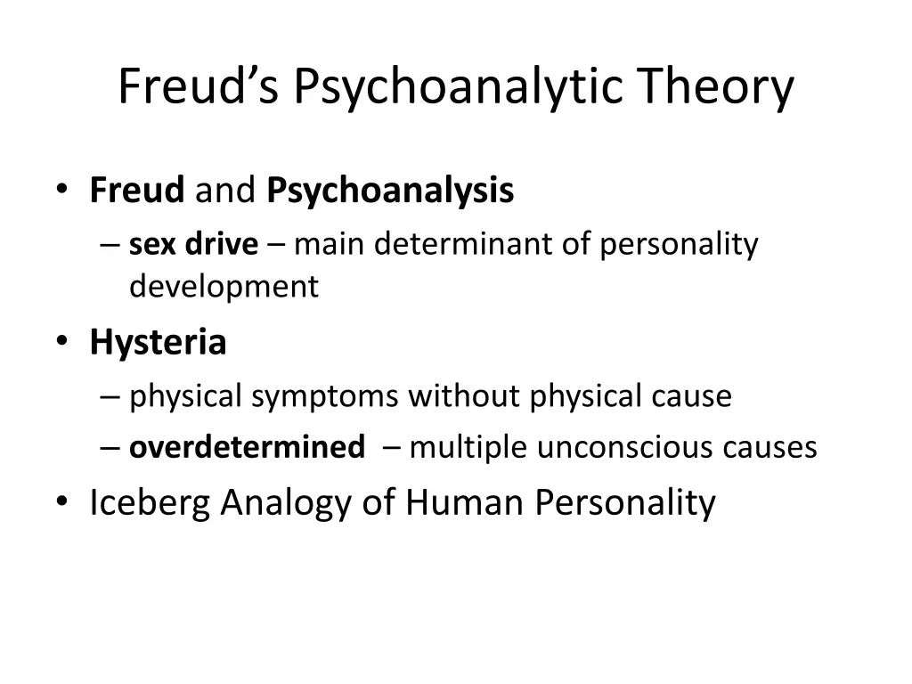 freud s psychoanalytic theory