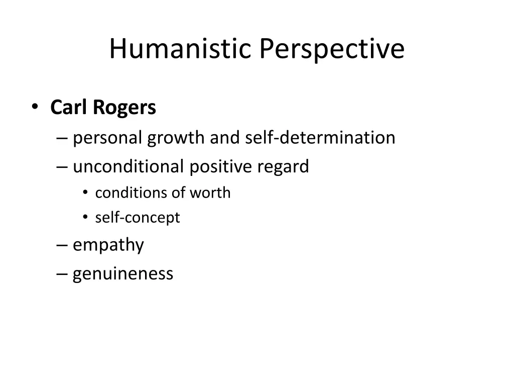 humanistic perspective