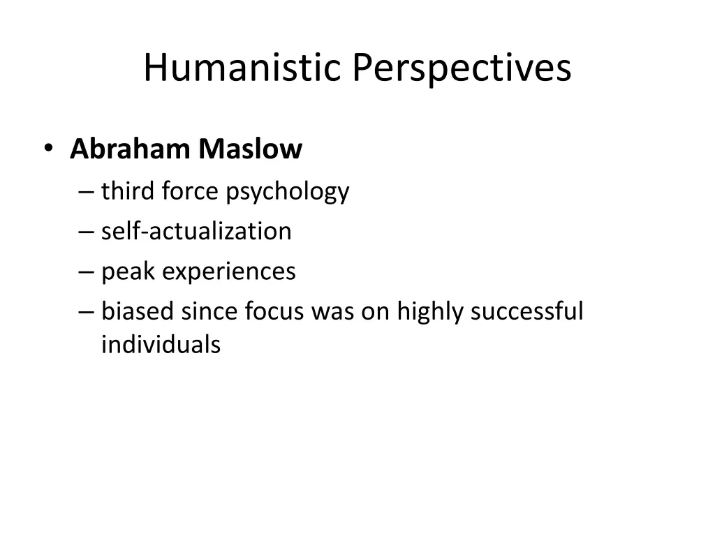 humanistic perspectives 1