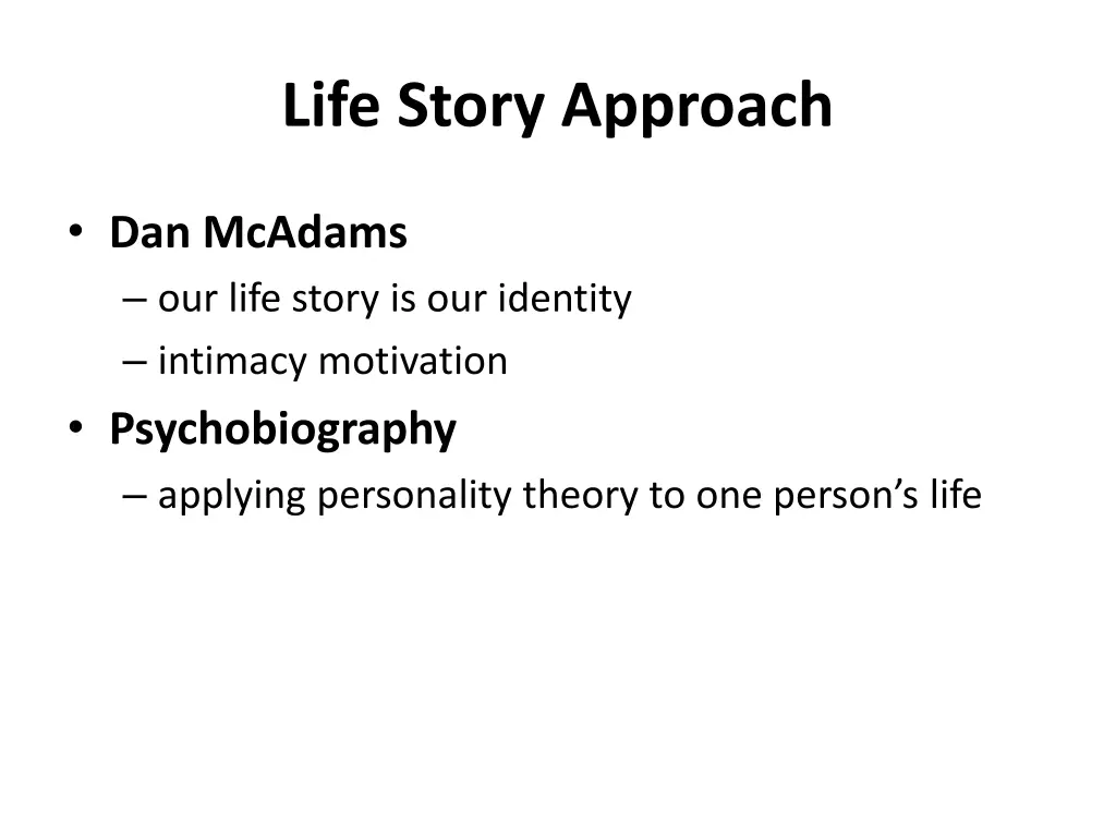 life story approach