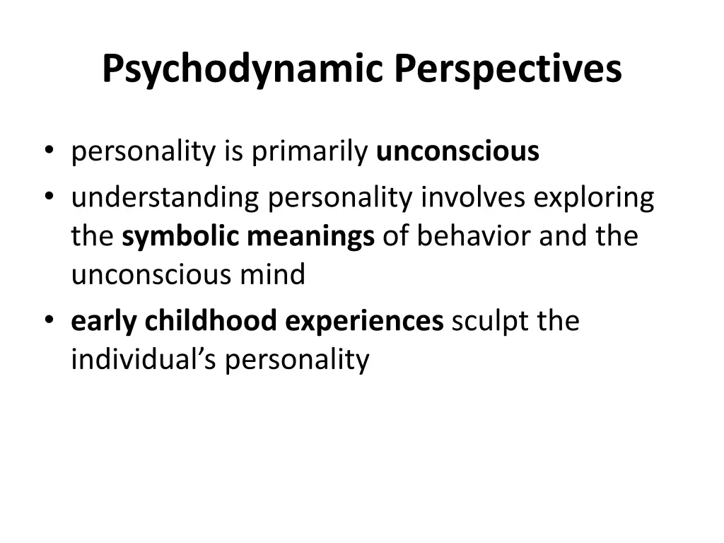 psychodynamic perspectives