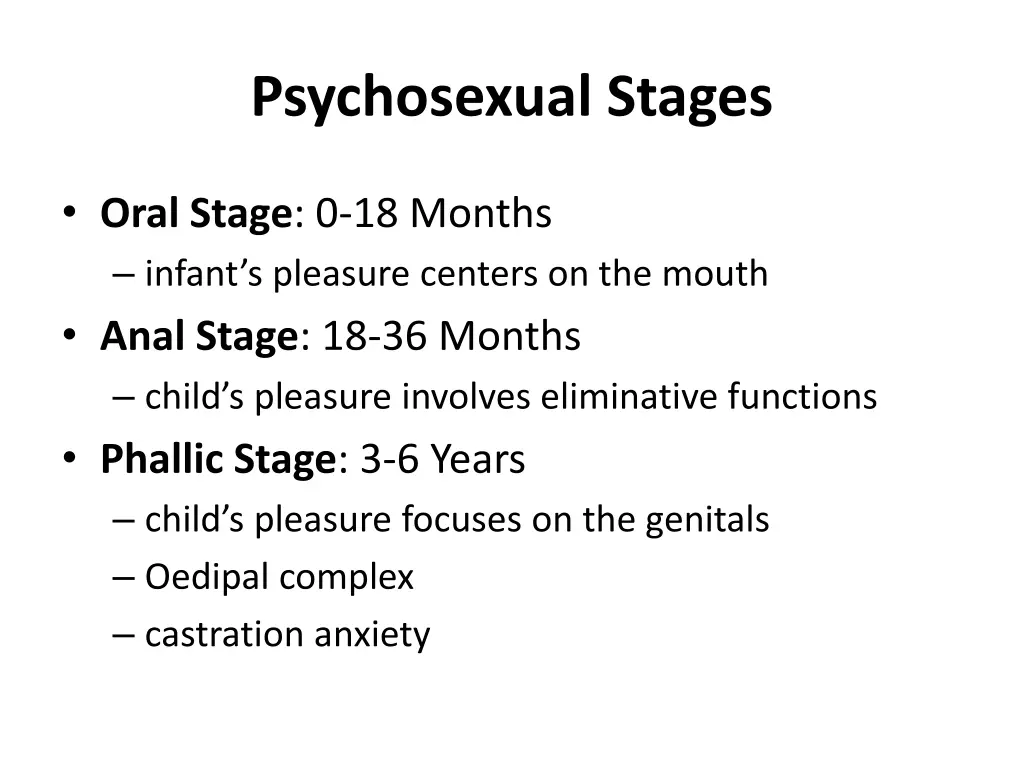 psychosexual stages