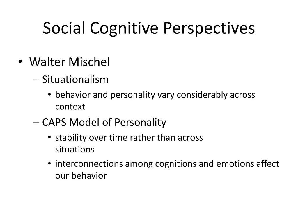 social cognitive perspectives 1