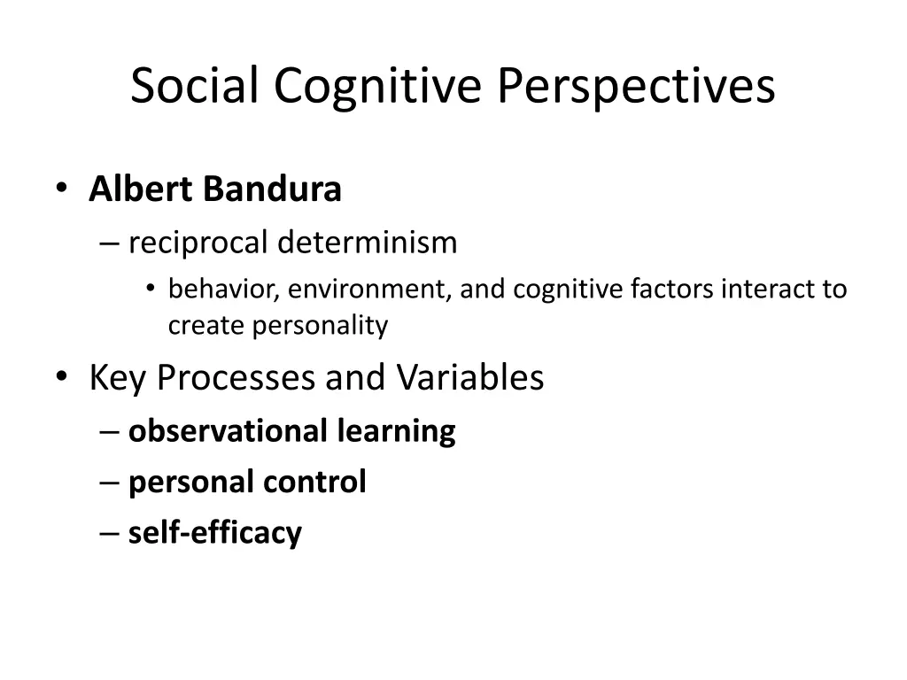 social cognitive perspectives