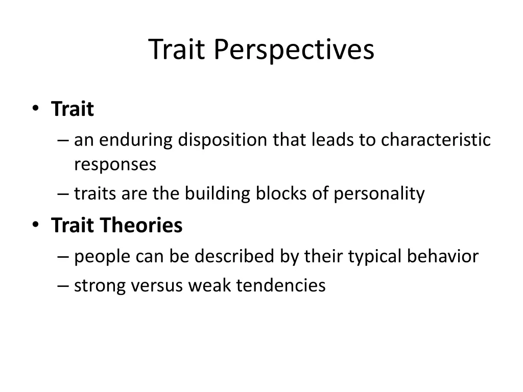 trait perspectives