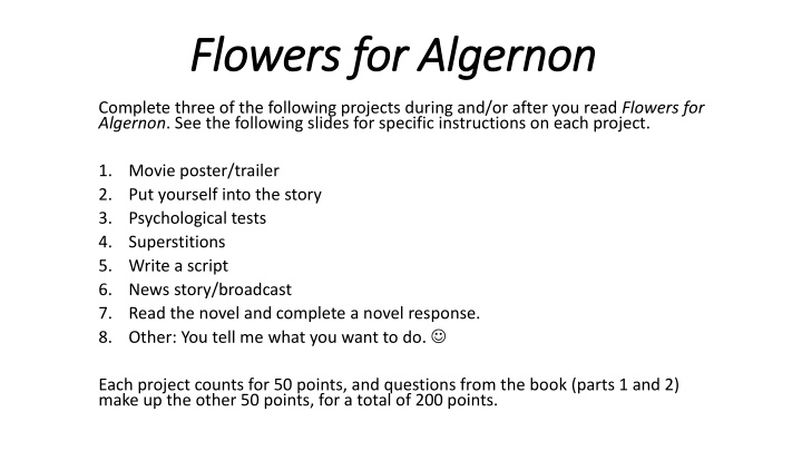 flowers for algernon flowers for algernon