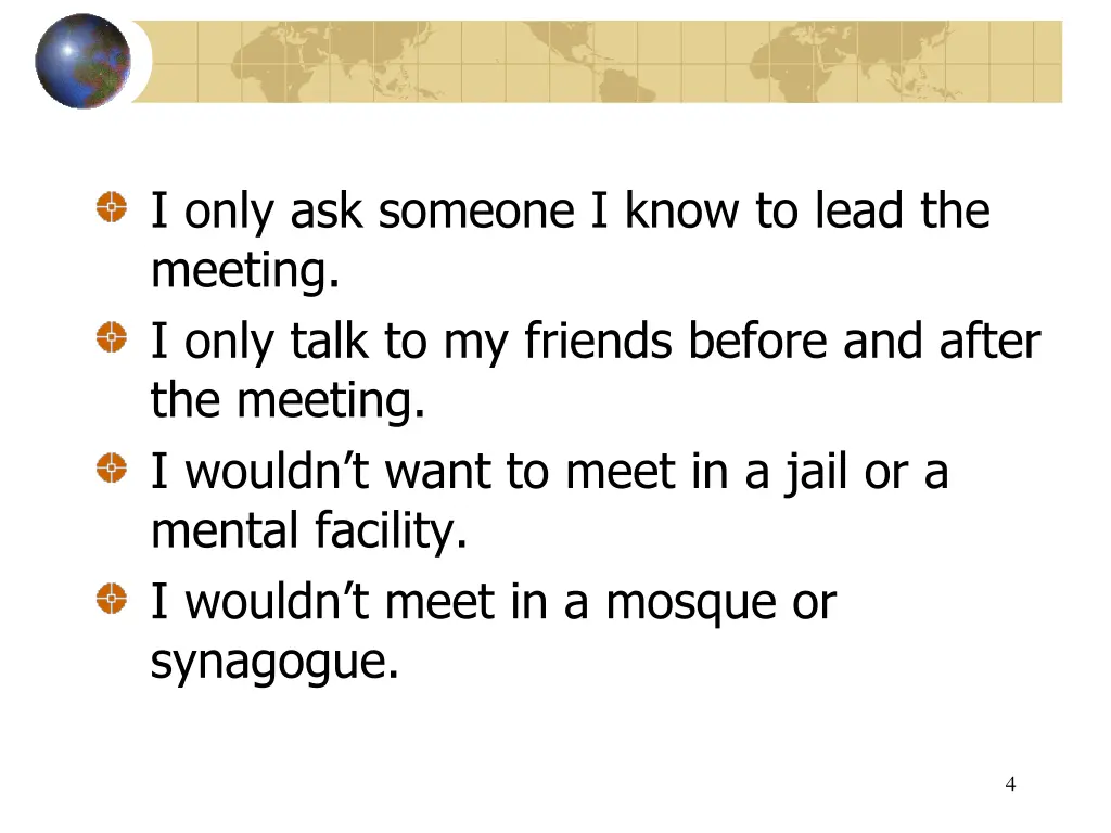 i only ask someone i know to lead the meeting