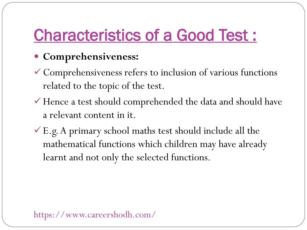 characteristics of a good test characteristics 2