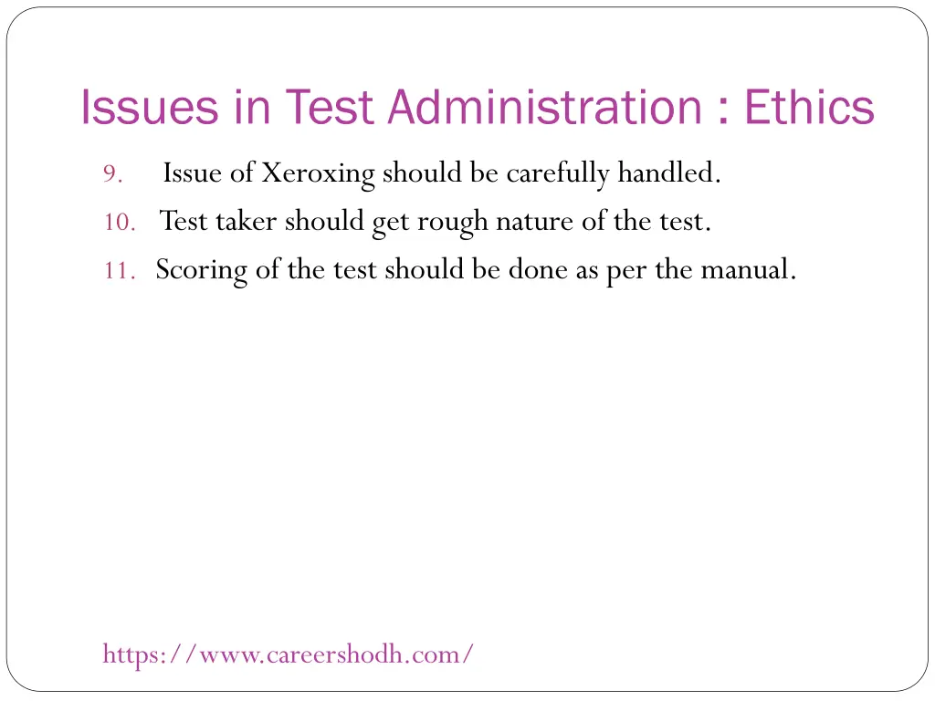 issues in test administration ethics 1