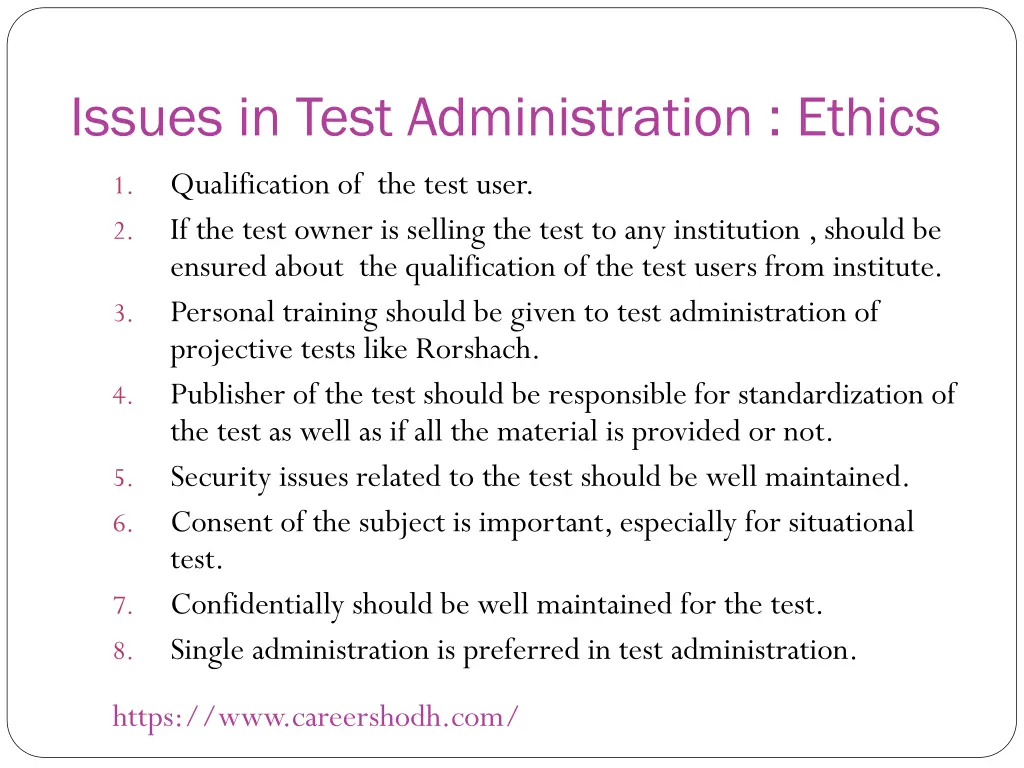 issues in test administration ethics