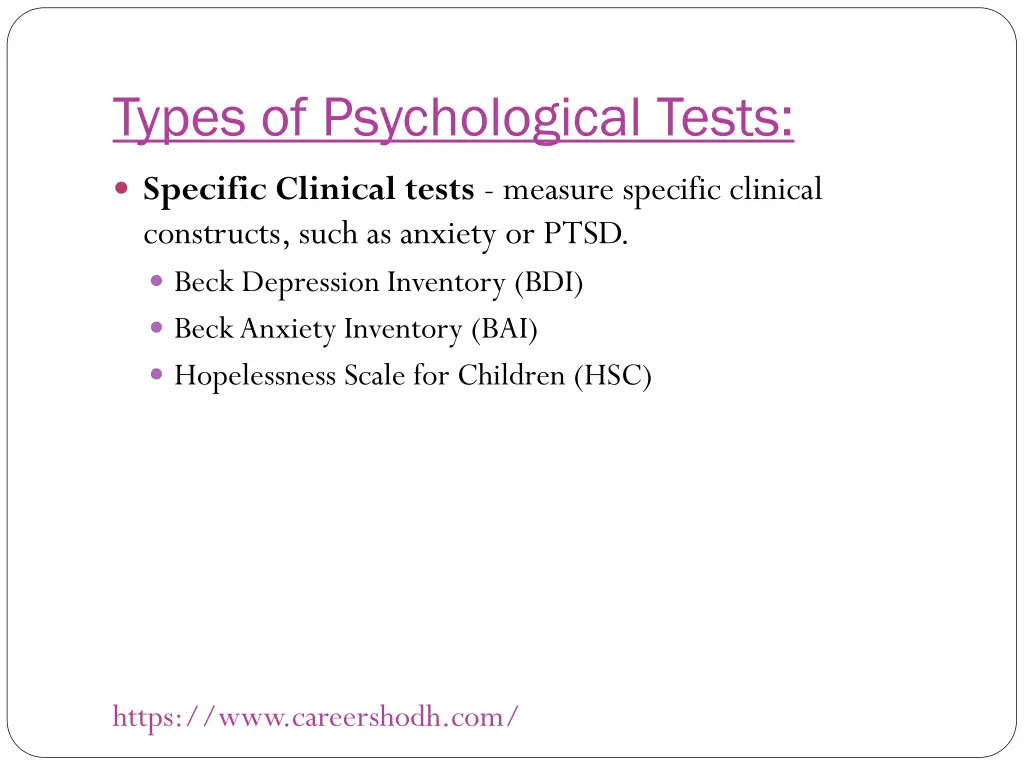 types of psychological tests 6