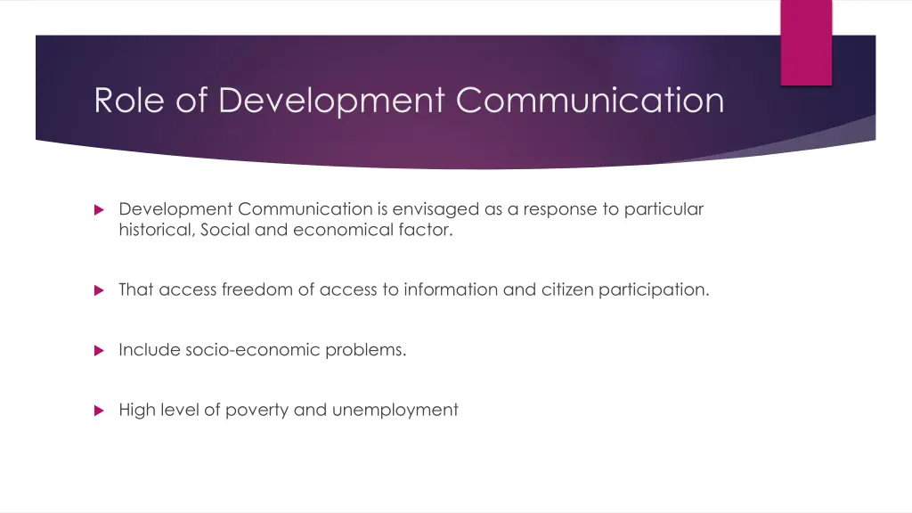 role of development communication