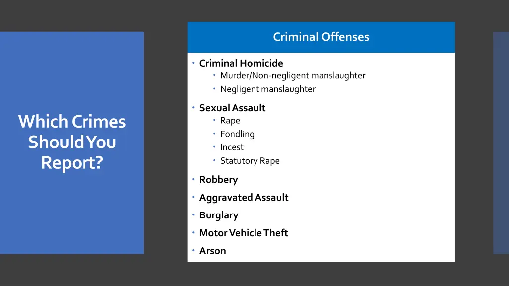 criminal offenses