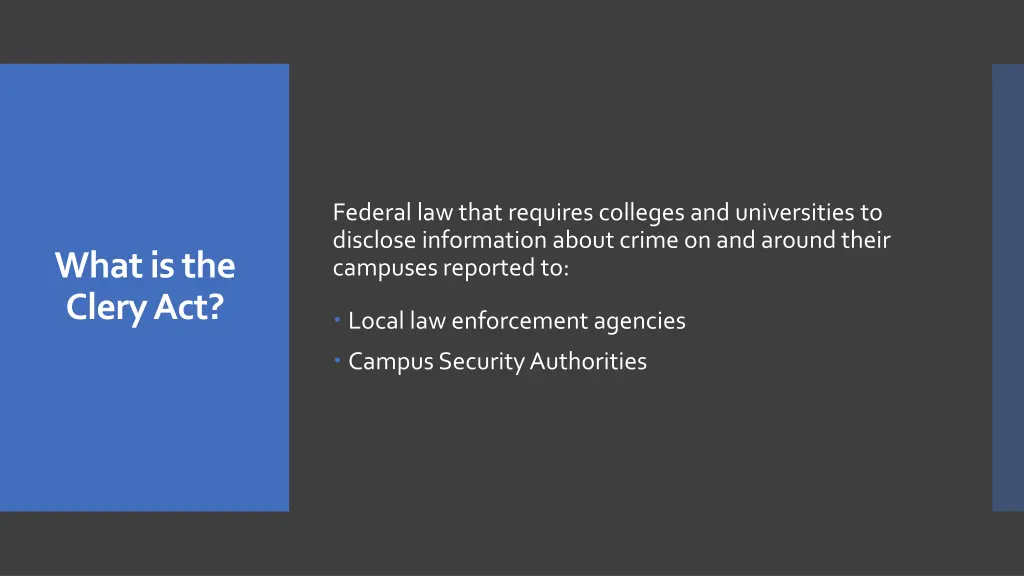 federal law that requires colleges