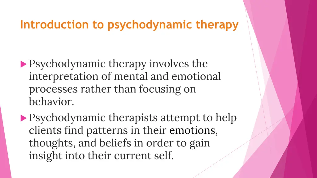 introduction to psychodynamic therapy