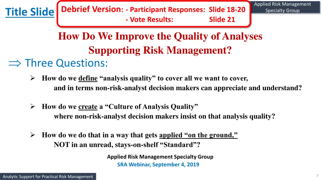 applied risk management specialty group 2