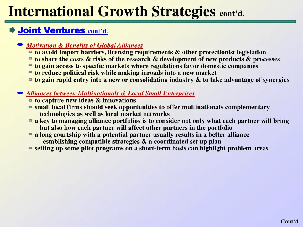 international growth strategies cont d 2