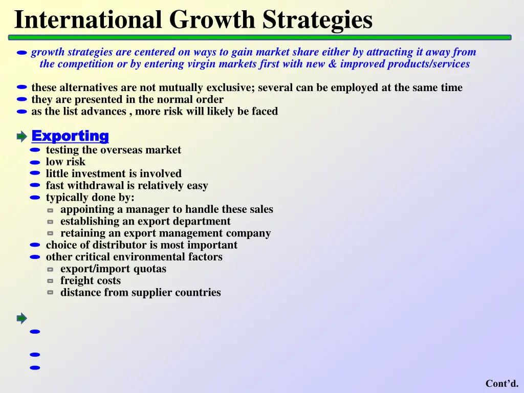 international growth strategies