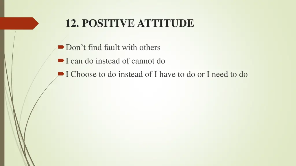 12 positive attitude