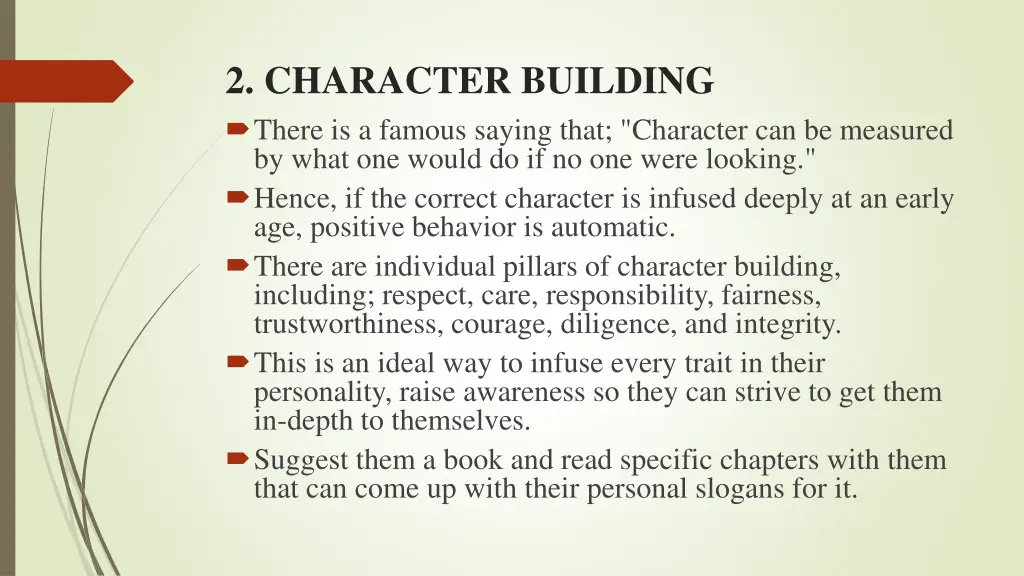 2 character building there is a famous saying