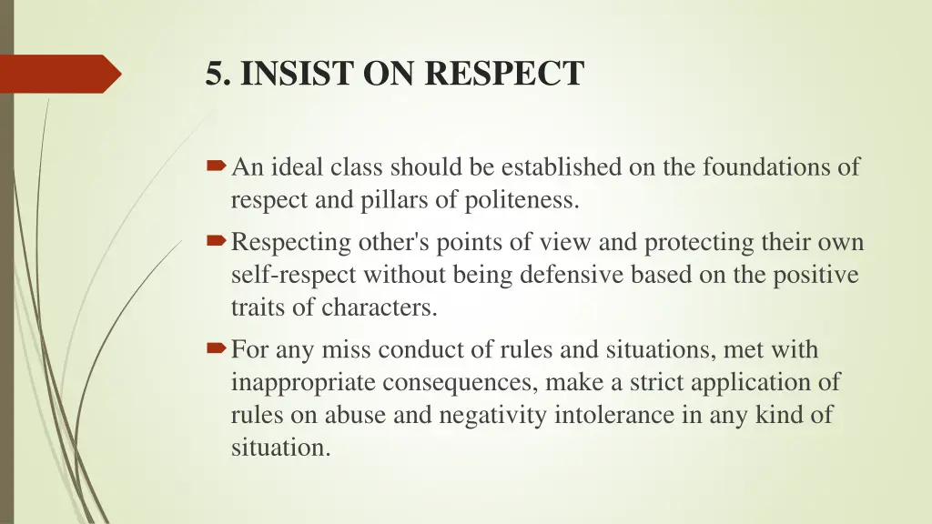 5 insist on respect