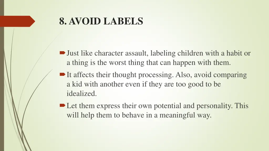 8 avoid labels