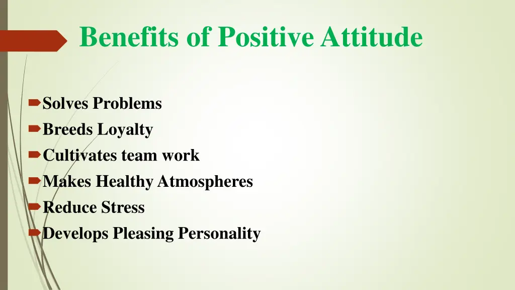 benefits of positive attitude