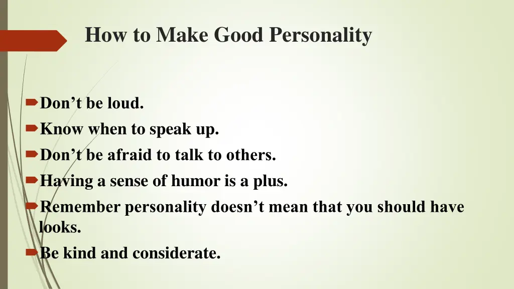 how to make good personality