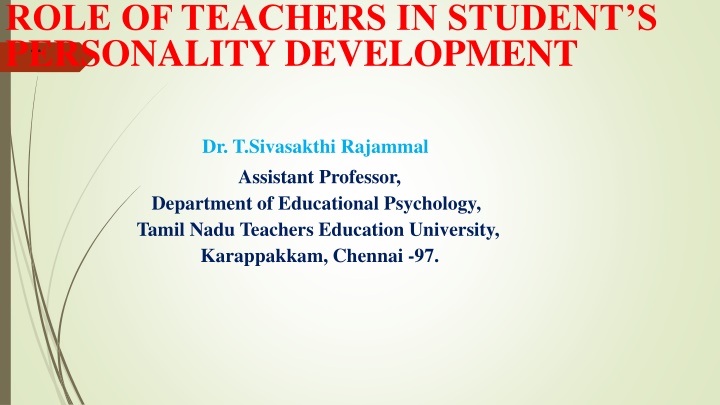 role of teachers in student s personality